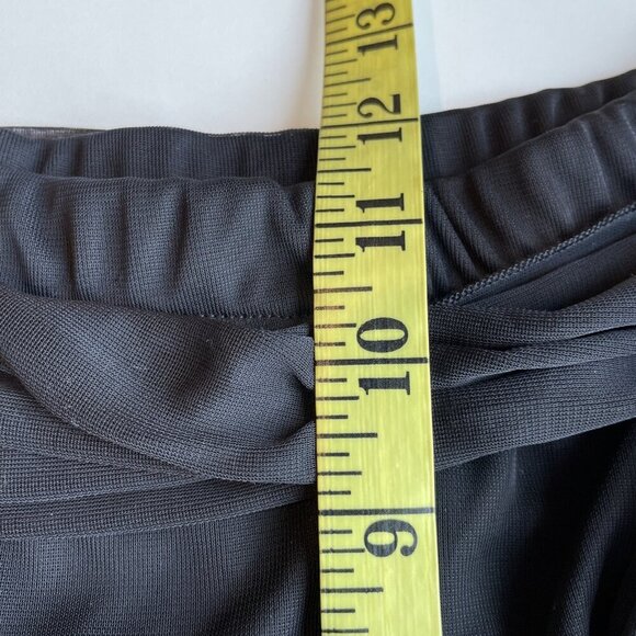 VTG Y2K Connected Sheer Wide Leg Party Pants Cropped Size M Black Elastic Waist - Picture 7 of 11